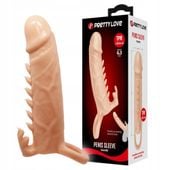 Nakładka na penisa z ringiem na jadra. Wypustki pieszczące partnerkę