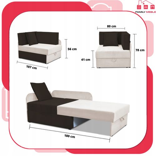 Narożnik dziecięcy Denis Duo rozkładany pojemnik łóżko dzieci materac kubuś na Arena.pl