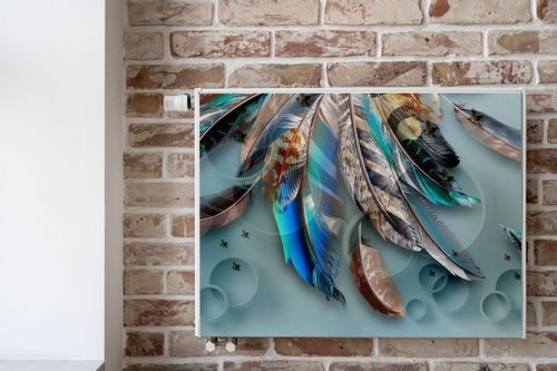 Maskownica MAGNETYCZNA Grzejnika Kolorowe Pióra 120cm x 60cm na Arena.pl