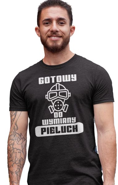 Męska koszulka dla przyszłego Taty Gotowy do wymiany pieluch khaki S zdjęcie 3