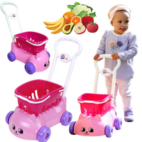 Wózek Sklepowy Z Koszykiem Jeździk Uroczy Kotek Zabawa W Sklep Zestaw  7587