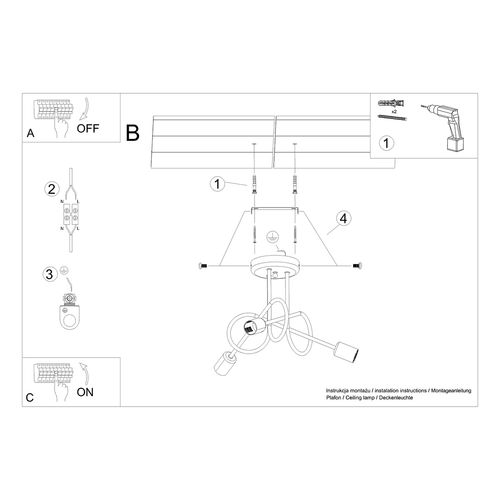 Żyrandol LOOP 3 biały na Arena.pl