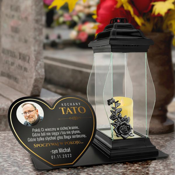 ZNICZ XXL wkład LED + DEDYKACJA na grób MAMY TATY zdjęcie 4