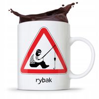 Kubek Prezent Wędkarza Rybaka Uwaga Rybak Z Nadrukiem Ze Zdjęciem