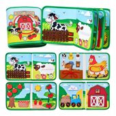 Sensoryczna książeczka dla dzieci farma zwierzątka na rzepy Montessori