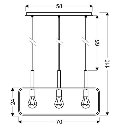 Frame zwis 3x60W E27 biały na Arena.pl