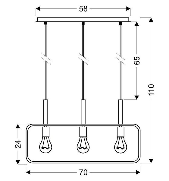 Frame zwis 3x60W E27 biały zdjęcie 5