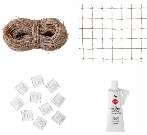 ZESTAW SIATKA NA BALKON DLA KOTA GOŁĘBIE 6x2m, OCZKO 50mm, BEZ WIERCENIA na Arena.pl