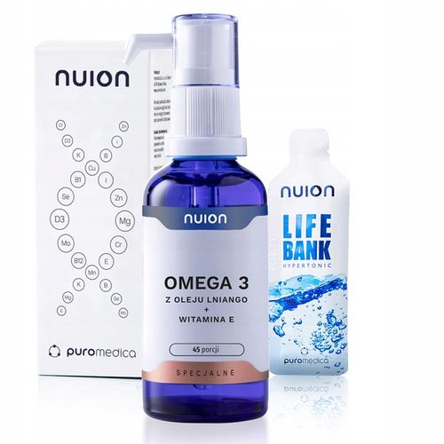 OMEGA 3 W PŁYNIE olej lniany i witamina E Suplement Diety NUION 50ml na Arena.pl