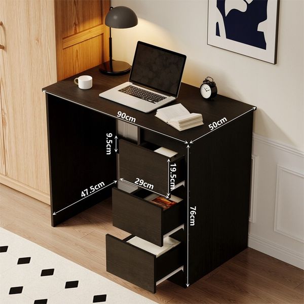Schwarzer Loft-Computertisch Mit Schubladen – Modern Und Jugendlich zdjęcie 5