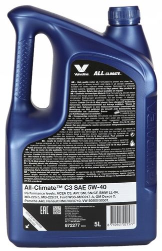 VALVOLINE ALL CLIMATE 5W40 C3 5L na Arena.pl