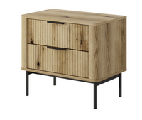 Nowoczesny Stolik Nocny Ryflowany 2SZ 63 cm Evoke WINI LS