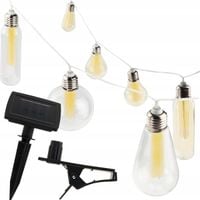 LAMPA SOLARNA GIRLANDA OGRODOWA LED ŁAŃCUCH ŚWIETLNY LOFTOWY ŻARÓWKI 3,2m