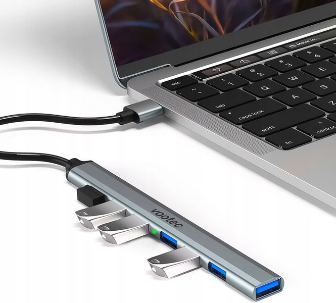 HUB USB 3.0 Rozdzielacz Rozgałęźnik 7 Portów 7x USB Slim 7w1 Smukły Vootec zdjęcie 2