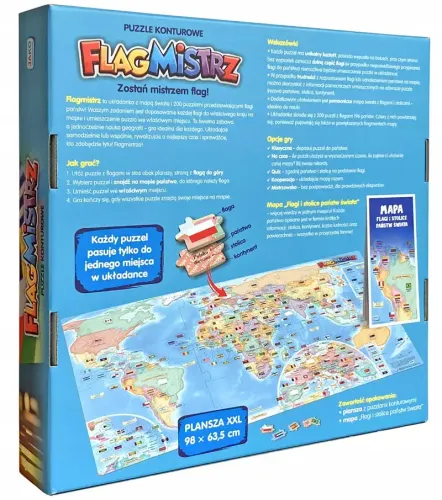Flagmistrz. Puzzle konturowe Flagi i stolice państw świata. Mapa na Arena.pl