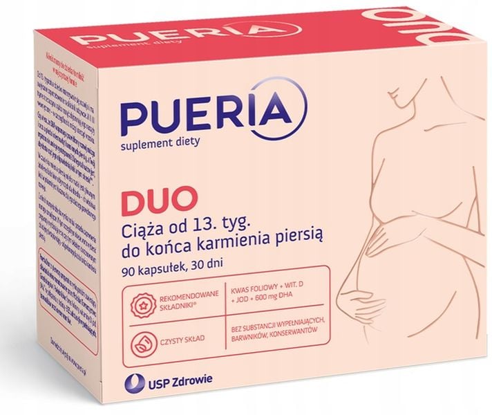 PUERIA DUO ciąża od 13. tyg. + karmienie piersią 90 kapsułek zdjęcie 2
