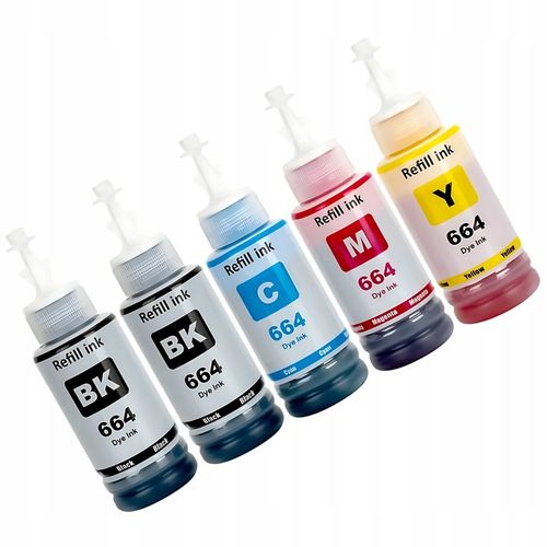 5 x TUSZ DO DRUKARKI EPSON 664 ECOTANK ITS L3050 L3060 L3070 L382 L210 L386 na Arena.pl