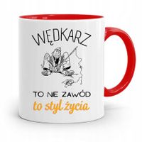 Kubek Czerwony Wędkarza To Styl Życia Prezent Z Nadrukiem Ze Zdjęciem