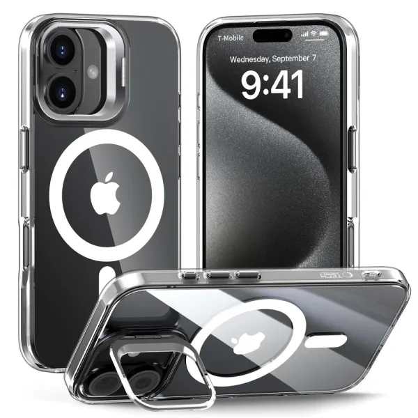 Etui Tech-Protect MagStand MagSafe na iPhone 16 - przezroczyste zdjęcie 1