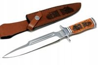 Nóż myśliwski taktyczny BOWIE ręcznie wykonany stal D2 skórzane etui Impact