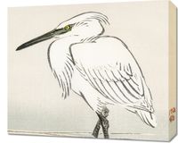 Obraz 60x50cm Snowy Egret, Kōno Bairei Japoński Vintage do Salonu