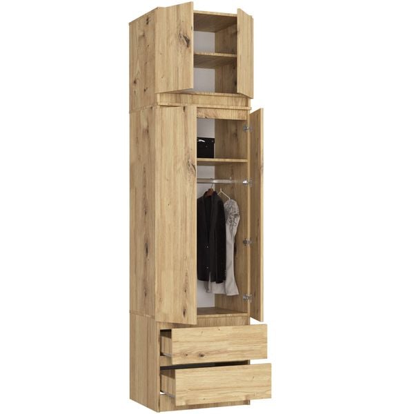 Nadstawka na szafę 60 cm - dąb artisan - 2 drzwi zdjęcie 5