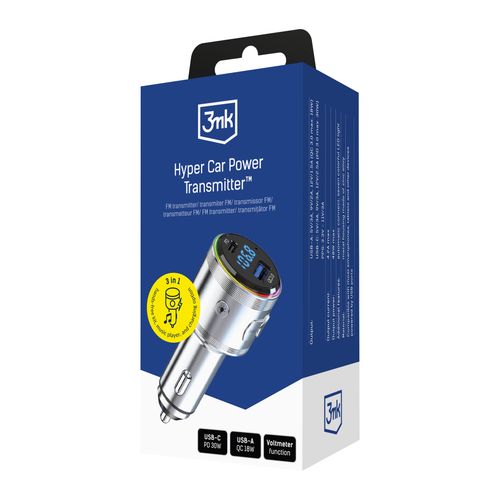 accessories - 3mk hyper car power transmitter 48w qc pd pps usb 1c1a silver na Arena.pl