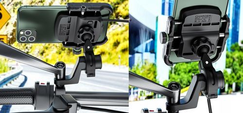 UCHWYT MOTOCYKLOWY NA TELEFON SZYBKA ŁADOWARKA USB QC3.0 MOTOCYKL + KABEL na Arena.pl