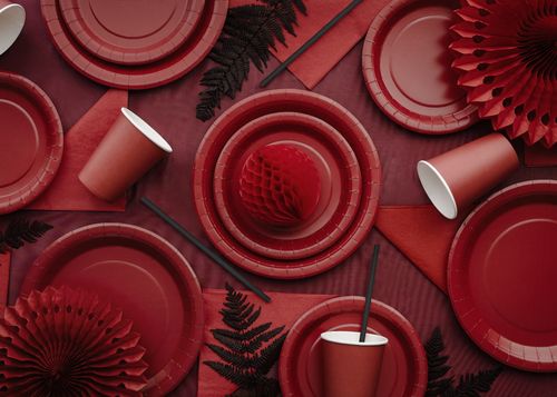 Serwetki papierowe Basic ciemne czerwone bordowe, 20 szt. na Arena.pl