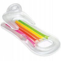 INTEX MATERAC DMUCHANY Z OPARCIEM NA BASEN WODY PLAŻOWY 160CM PRZEŹROCZYSTY