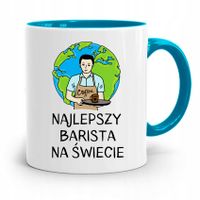 Dla Baristy Baristki Kawiarki Kubek Błękitny Z Nadrukiem Ze Zdjęciem