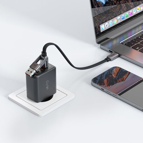 Kabel przewód USB-C - USB-A / USB-C 480Mb/s 3A 0.2m - czarny na Arena.pl