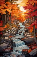 Plakat 56,6x86,4cm Jesienne Wodospady