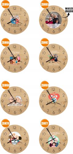 Bambusowy ZEGAR ścienny nadruk UV do biura AUTO SERWIS + nazwa firmy na Arena.pl