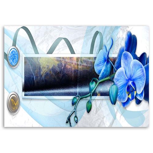 OBRAZ ŚCIENNY Storczyk Błękitny Abstrakcja 100x70 na Arena.pl