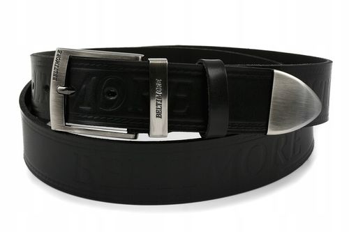 PASEK do spodni MĘSKI szeroki SKÓRZANY CZARNY r100 na Arena.pl