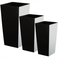 ZESTAW 3 szt DONICZKA DONICA WKŁAD KWIETNIK WYSOKA OGRODOWA CZARNA 57cm