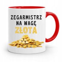 Kubek Czerwony Zegarmistrza Na Wagę Złota Prezent Z Nadrukiem Ze Zdjęciem