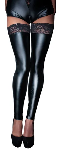 noir handmade pończochy matowe z koronką czarne xl, silikonowy pas na Arena.pl