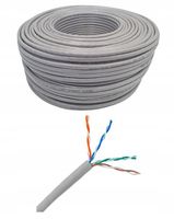 Kabel sieciowy internetowy LAN skrętka kat. 5e UTP 50m CCA Netrack szary