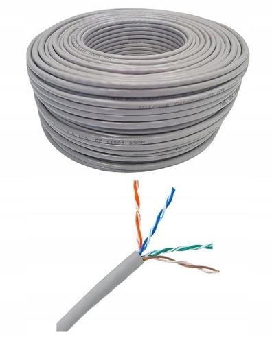 Kabel sieciowy internetowy LAN skrętka kat. 5e UTP 50m CCA Netrack szary na Arena.pl