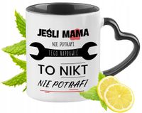 Dla Mamy Kubek Czarny Z Uszkiem W Kształcie Serca Na Prezent Z Nadrukiem
