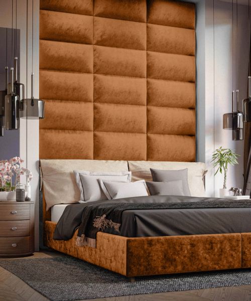 PANELE TAPICEROWANE ŚCIENNE MIODOWE WEZGŁOWIE 3D 100cm x 20cm zdjęcie 3