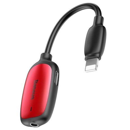 Adapter Audio Baseus L51 Lightning do Mini Jack 3.5mm i Lightning (czerwony) na Arena.pl