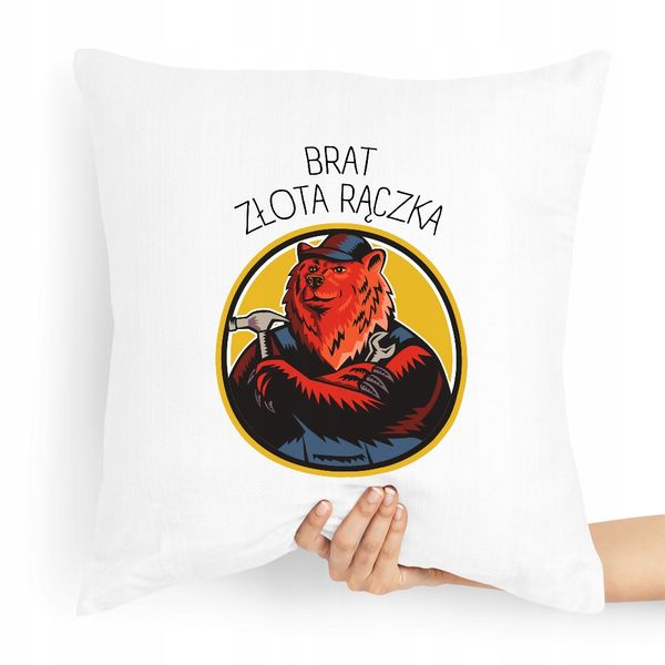Poduszka Prezent Dla Brata Brat Złota Rączka Z Nadrukiem Ze Zdjęciem zdjęcie 1