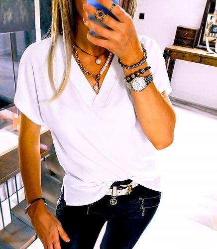 . BIAŁA BLUZKA ELEGANCKA DUŻE ROZMIARY PLUS SIZE 44 na Arena.pl