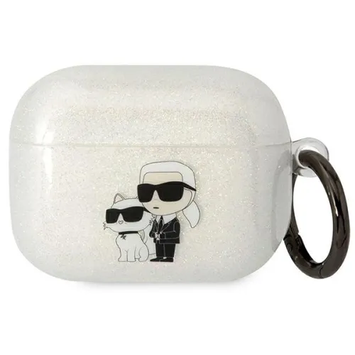 Etui Karl Lagerfeld Glitter Karl&Choupette na AirPods Pro - przezroczyste na Arena.pl