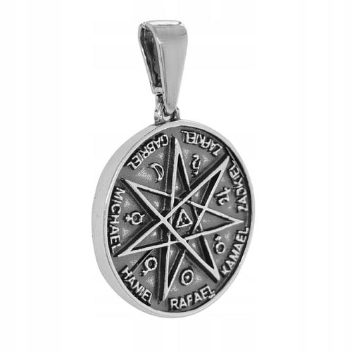 SREBRNY MEDALIK PIECZĘĆ TALIZMAN AMULET SIEDMIU ARCHANIOŁÓW DUŻY PRÓBA 925 na Arena.pl