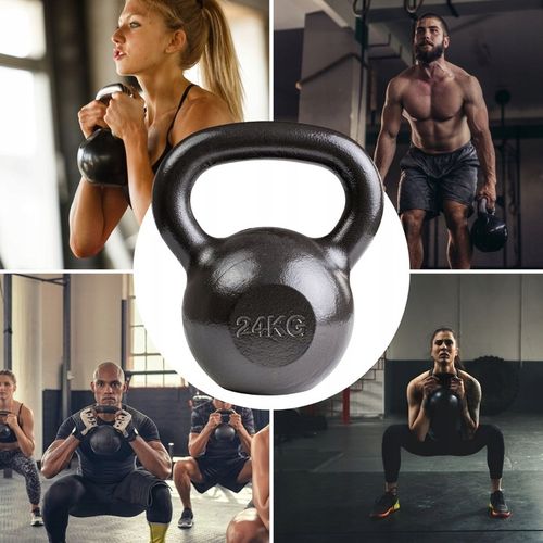 KETTLEBELL ODWAŻNIK DO ĆWICZEŃ KETTLE HANTLA HANTEL ŻELIWNY FITNESS 24KG na Arena.pl