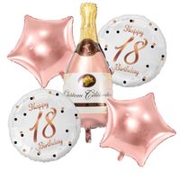 Zestaw balonów na 18 urodziny Szampan rose gold